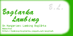 boglarka lambing business card
